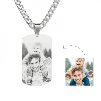 Tag necklace engraved with your photo